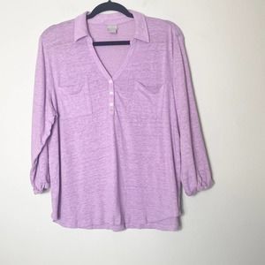 Chicos Purple Henley Top